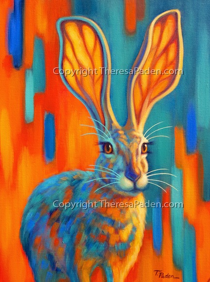 432x581 Daily Painters Abstract Gallery Colorful Southwest Jack Rabbit - Jack Rabbit Painting