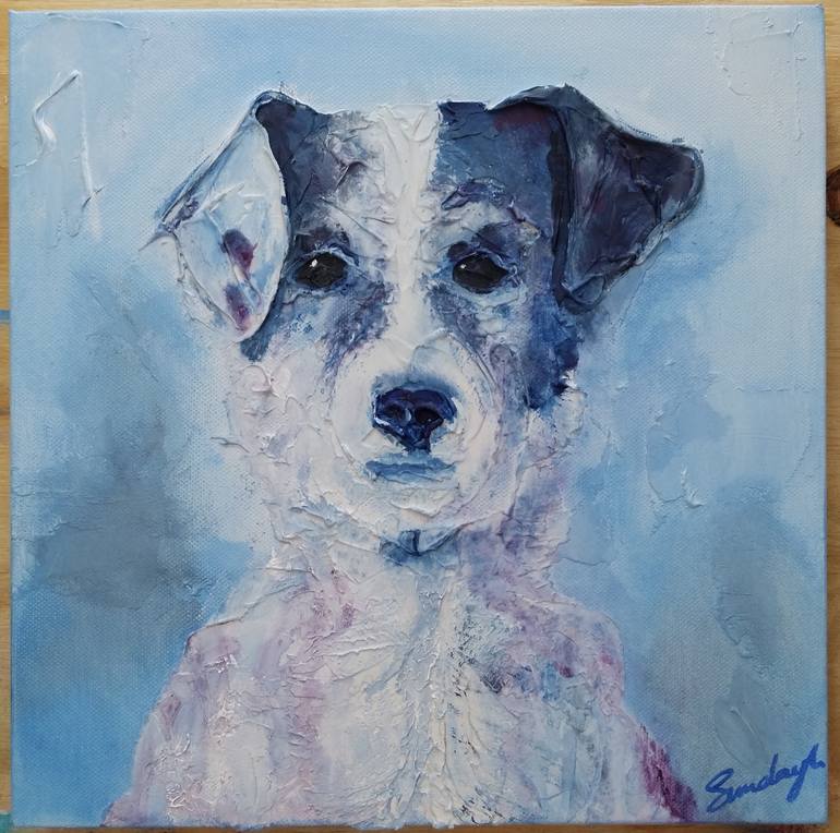 770x764 Saatchi Art Blue Jack Russell Painting By Sunday L - Jack Russell Painting