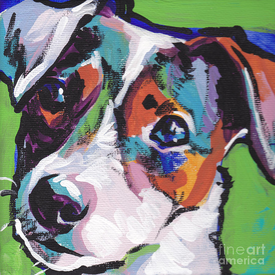 900x900 Jack Out Of The Box Painting By Lea S - Jack Russell Painting