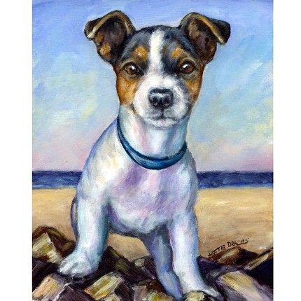 430x430 Jack Russell Terrier Pup Dog Art 8x10 Print, Painted By Dottie - Jack Russell Terrier Painting