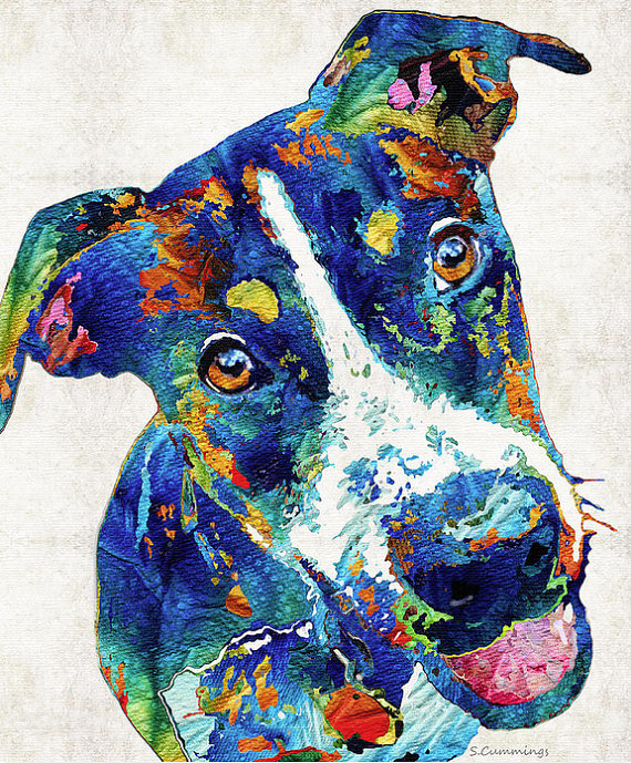 570x689 Colorful Jack Russell Terrier Dog Art Print From Painting Dogs - Jack Russell Terrier Painting