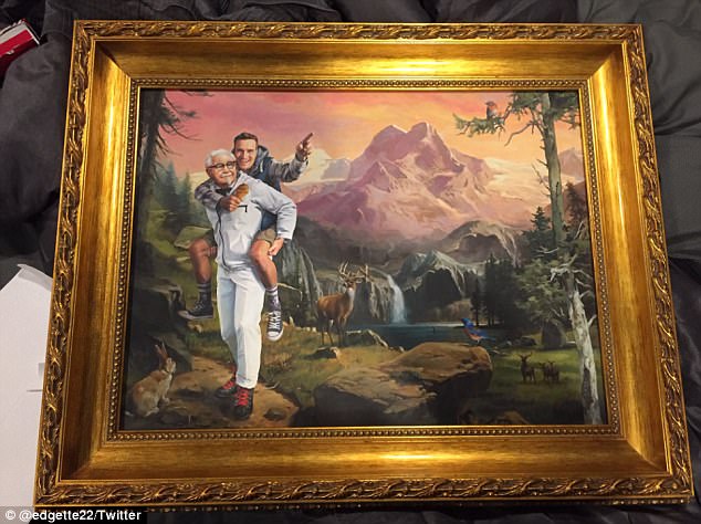 634x474 Kfc Sends Man A Painting Of Himself And Colonel Sanders Daily - Jack Sanders Painting