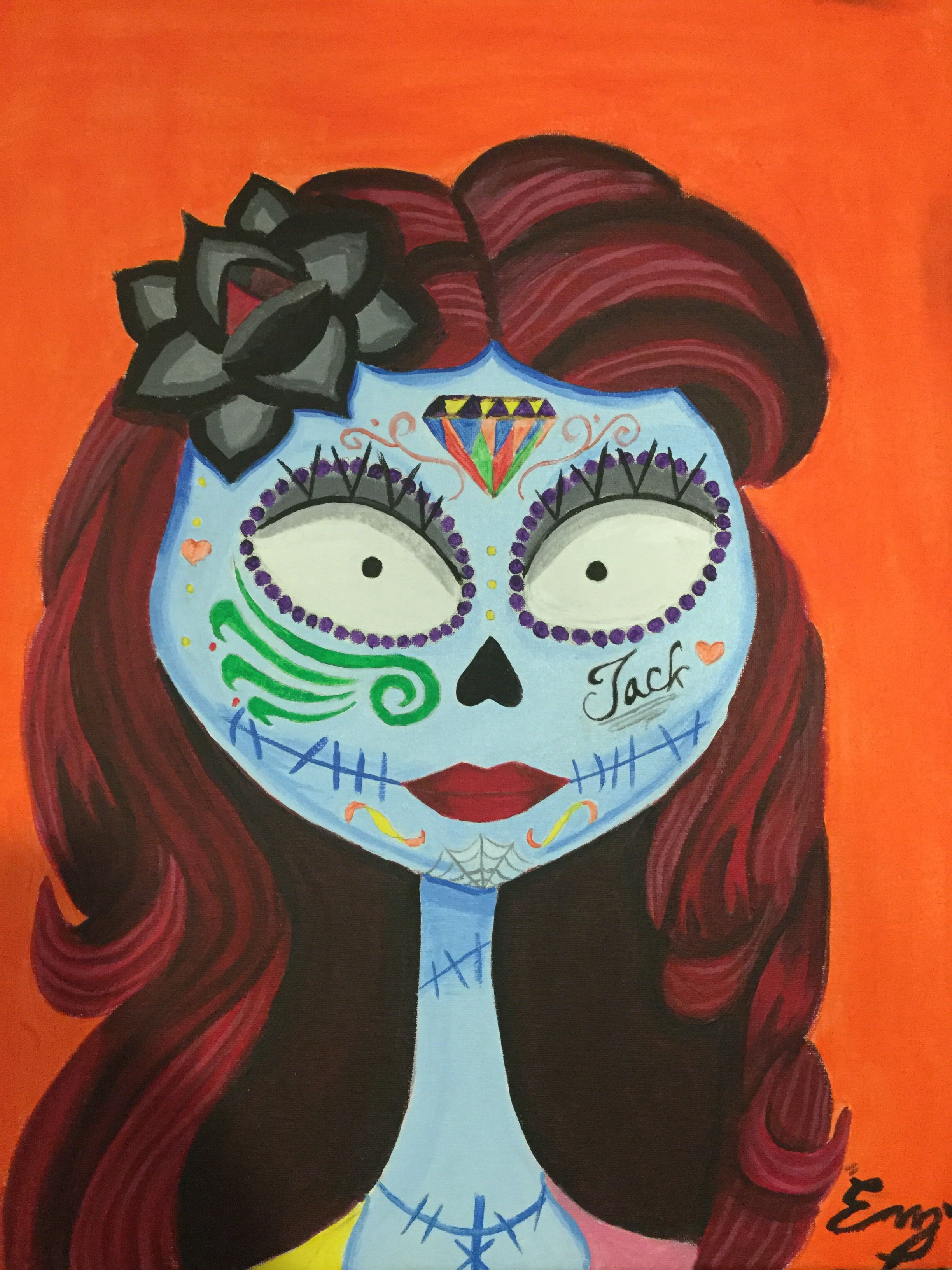 2448x3264 My Day Of The Dead Sally Jack Skellington Jack - Jack Skellington And Sally Painting