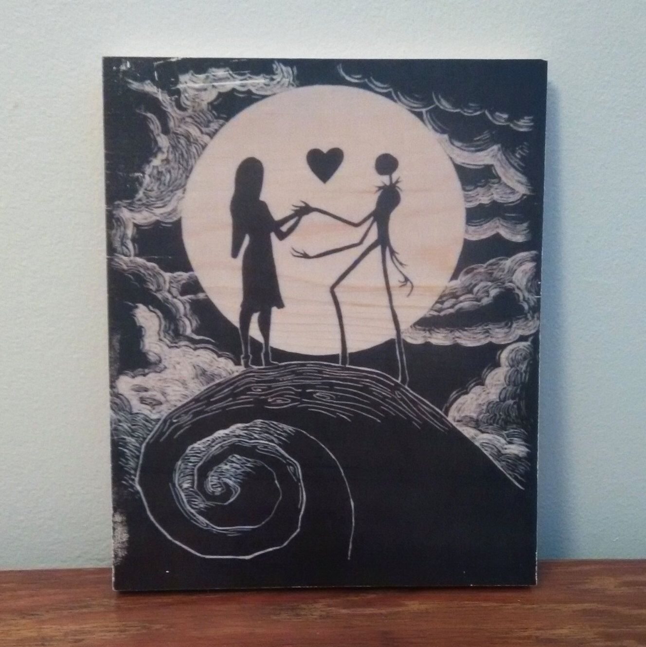 1328x1330 Nightmare Before Christmas - Jack Skellington And Sally Painting
