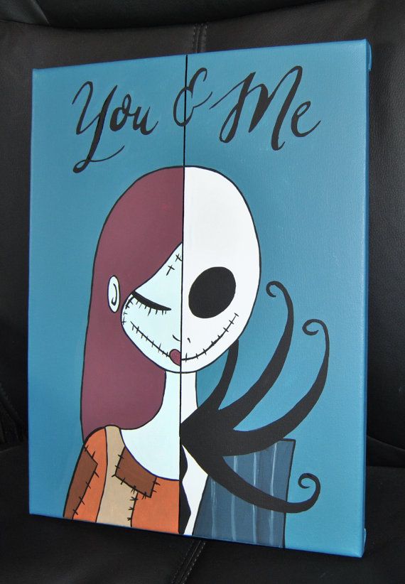 570x822 Nightmare Before Christmas Jack Skellington Sally By Mamashpey1 - Jack Skellington And Sally Painting