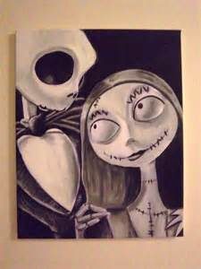 225x300 Jack And Sally Paintings - Jack Skellington And Sally Painting