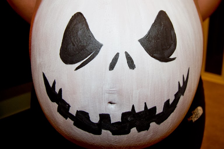 768x512 Tales Of The Flowers Jack Skellington Pregnant Belly Painting - Jack Skellington Pumpkin Painting