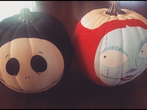 480x360 Diy Painting Jack And Sally (The Nightmare Before Christmas - Jack Skellington Pumpkin Painting