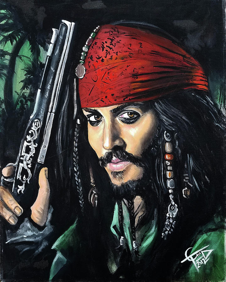 720x900 Captain Jack Sparrow Painting By Tom Carlton - Jack Sparrow Painting