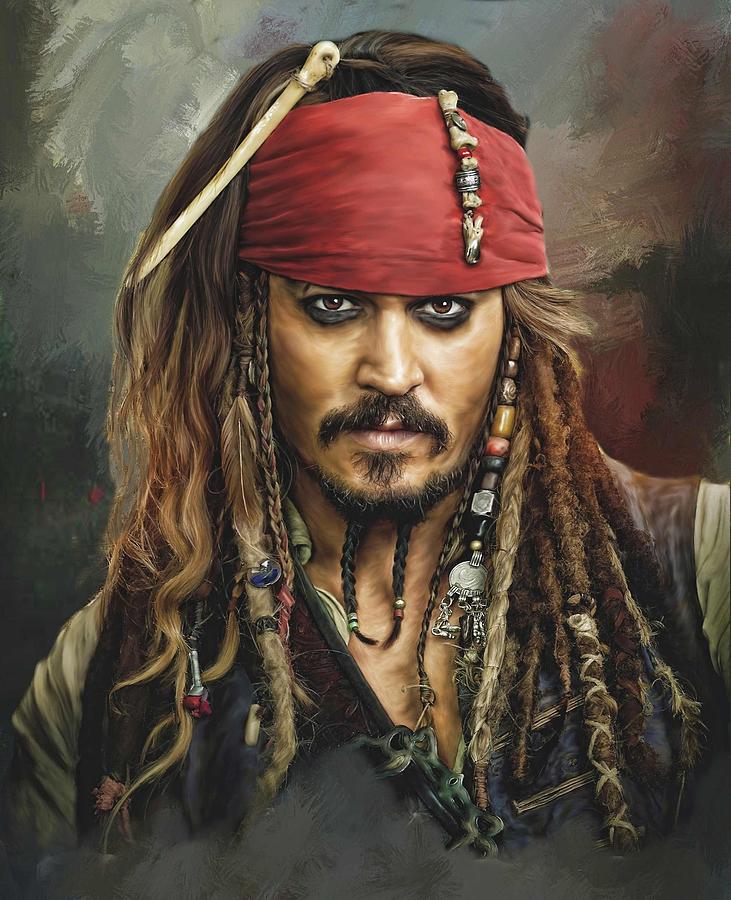 731x900 Jack Sparrow Digital Art By Mark Higgins - Jack Sparrow Painting