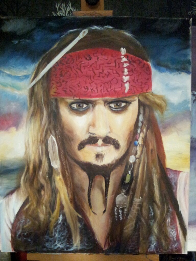 768x1024 Jack Sparrow Progress Colin Dick Art Blog - Jack Sparrow Painting