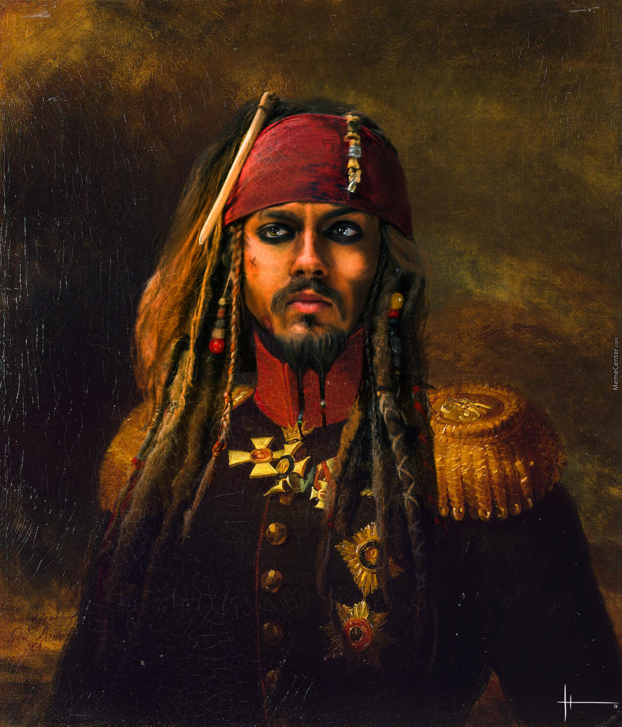 1265x1478 Capt.jack Sparrow Cosplay Old Oil Painting Photoshop By - Jack Sparrow Painting