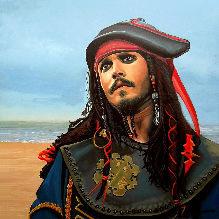 900x900 Johnny Depp As Jack Sparrow Painting By Paul Meijering - Jack Sparrow Painting