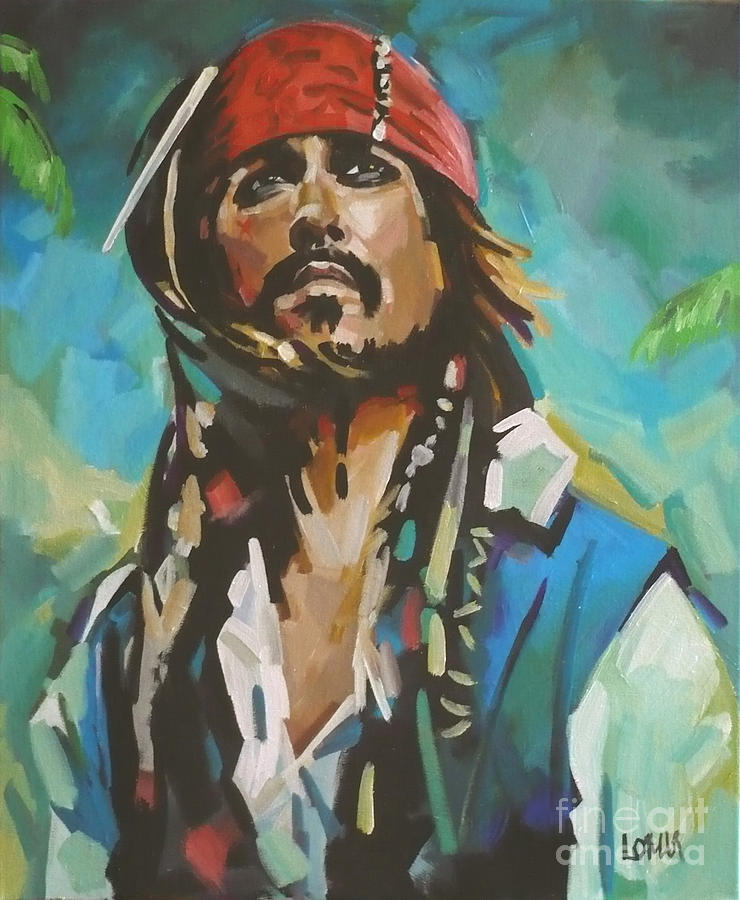 740x900 Captain Jack Sparrow Painting By Lorna Stephens - Jack Sparrow Painting
