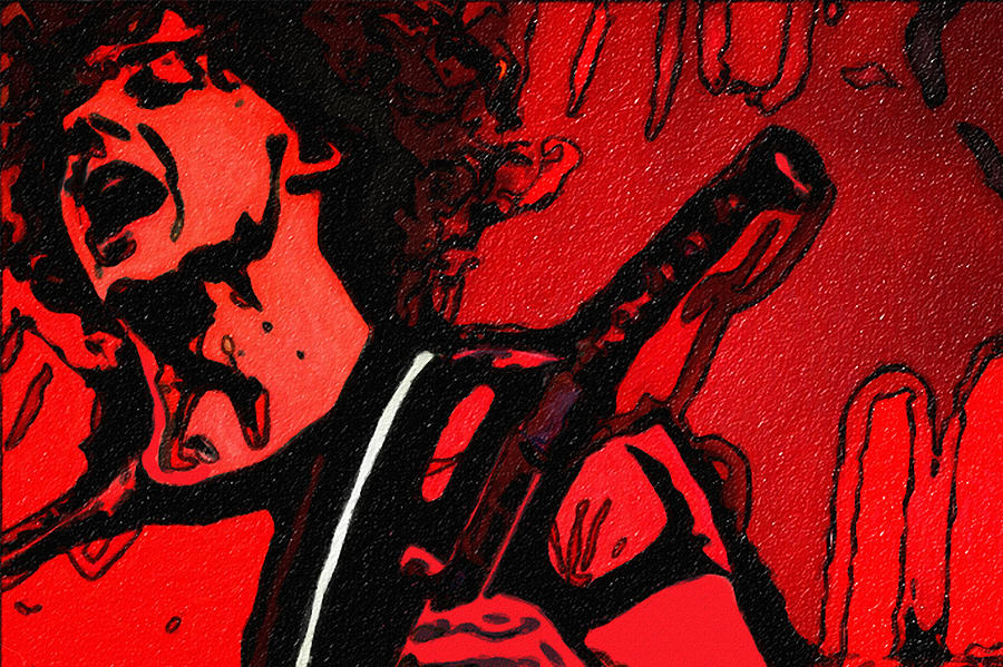 900x599 Jack White In Red Painting By John Farr - Jack White Painting