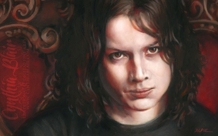 900x563 Jack White Portrait Detail By Cynthia Blair - Jack White Painting