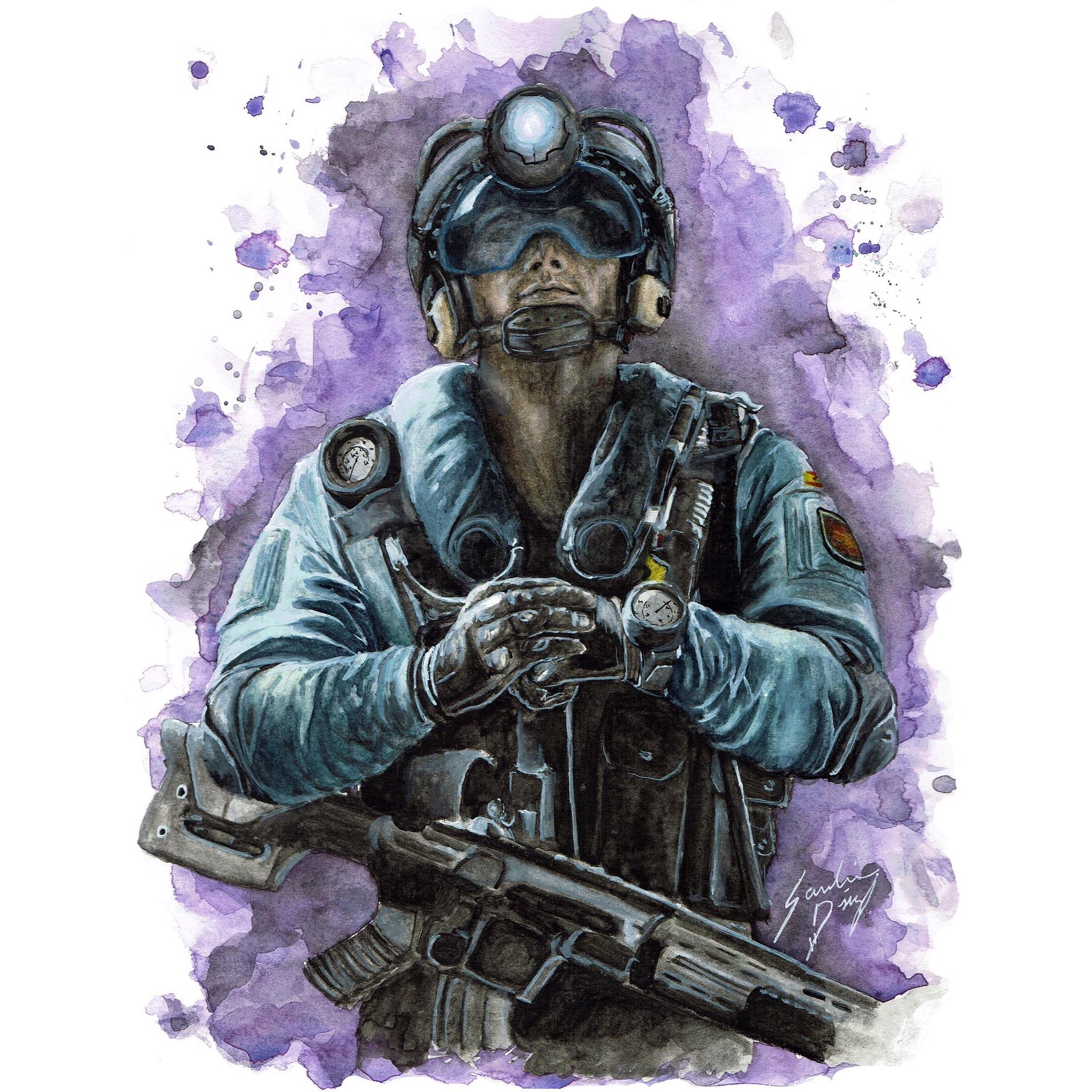 2048x2048 Jackal Watercolor Painting Rainbow6 - Jackal Painting