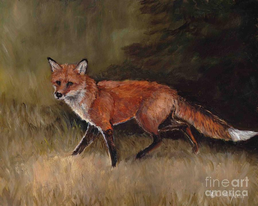 900x719 Red Fox Painting By Charlotte Yealey - Jackal Painting