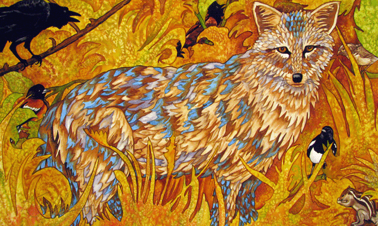 753x450 Golden Jackal Animal Paintings And Paintings Of Indian Animals By - Jackal Painting