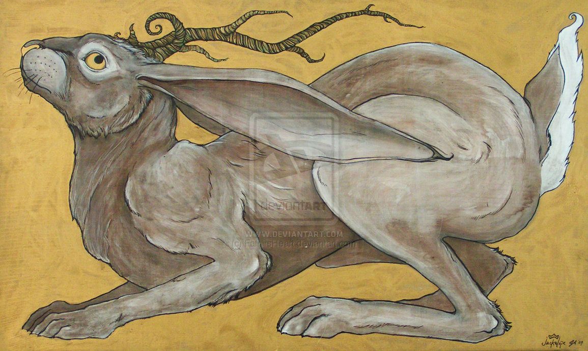 1155x691 Jackalope King 2. By Fafnirsheart On Art - Jackalope Painting