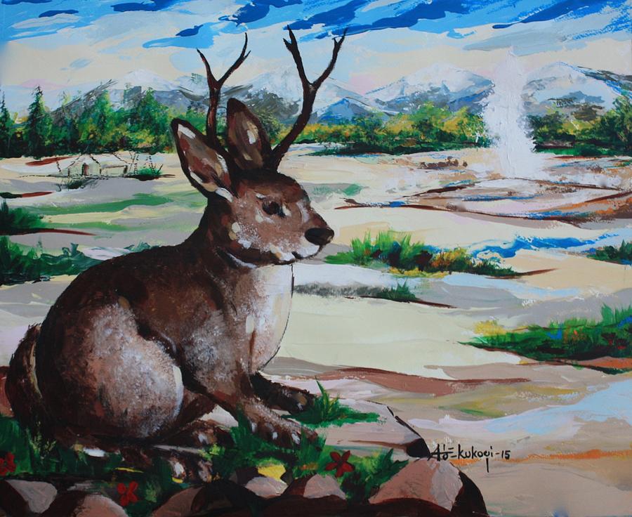 900x736 Jackalope Painting By Ade Kukoyi - Jackalope Painting