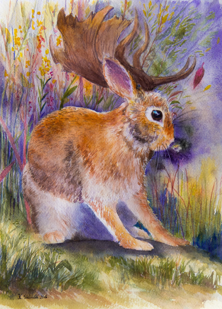 757x1056 Jackalope Painting - Jackalope Painting