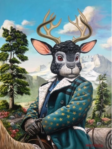 361x480 Macsorro Ridin Jack, New Jackalope Painting - Jackalope Painting