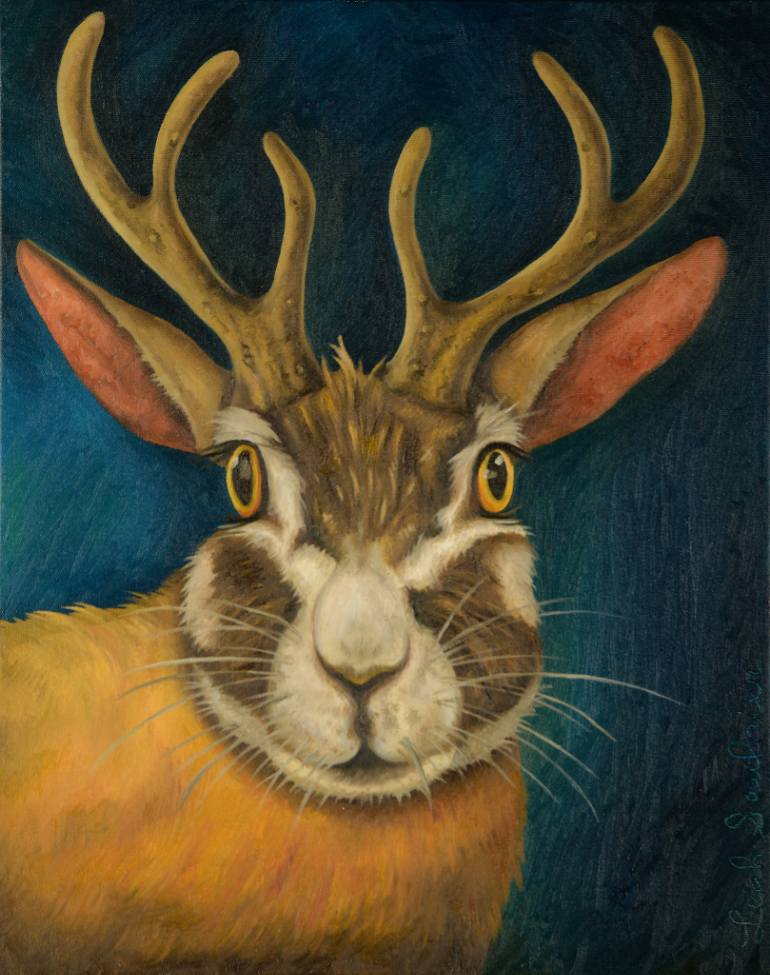 770x975 Saatchi Art Jackalope Painting By Leah Saulnier - Jackalope Painting