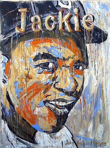 375x504 Jackie Robinson Baseball Sports Art Painting - Jackie Robinson Painting