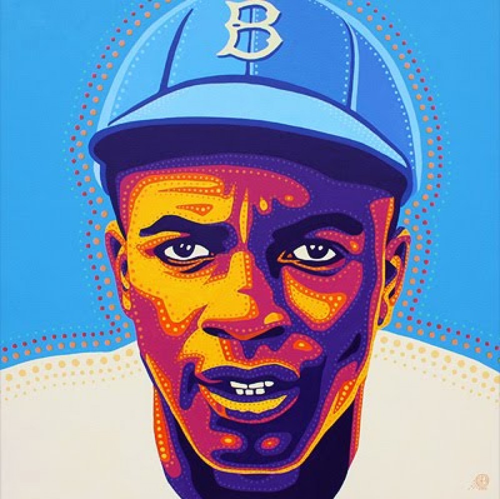 1000x997 Jackie We Stand In Awe - Jackie Robinson Painting