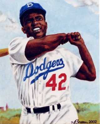 320x398 Portraitart - Jackie Robinson Painting