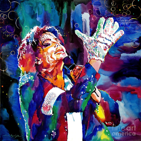600x600 Michael Jackson Sings Poster By David Lloyd Glover - Jackson Painting
