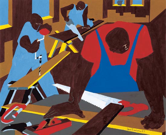 550x447 March Artist Of The Month Jacob Lawrence - Jacob Lawrence Painting