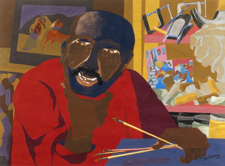 770x568 Self Portrait By Jacob Lawrence - Jacob Lawrence Painting