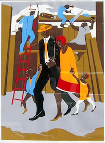 342x462 The Builders By Jacob Lawrence October Gallery - Jacob Lawrence Painting