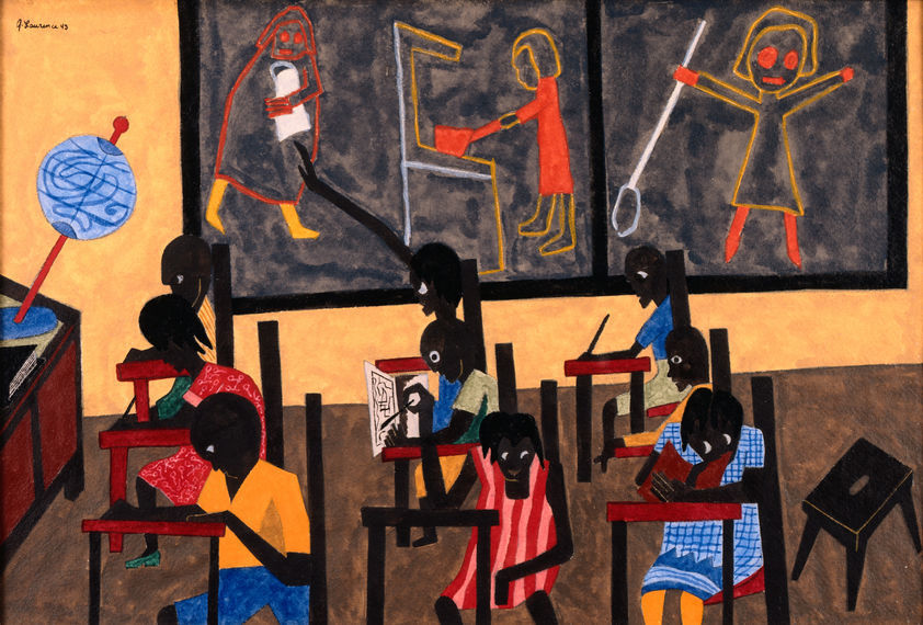 842x570 The Children Go To School, From The Harlem Paintings, 1943 Jacob - Jacob Lawrence Painting