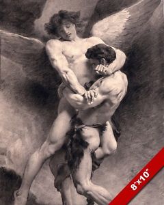 240x300 Jacob Wrestling With An Angel Painting Bible Christian Art Real - Jacob Wrestling With The Angel Painting