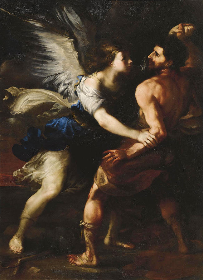 651x900 Jacob Wrestling With The Angel Painting By Luca Giordano - Jacob Wrestling With The Angel Painting