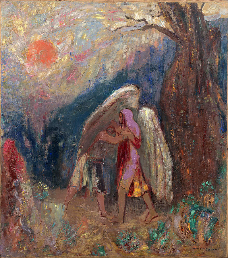 794x900 Jacob Wrestling With The Angel Painting By Odilon Redon - Jacob Wrestling With The Angel Painting