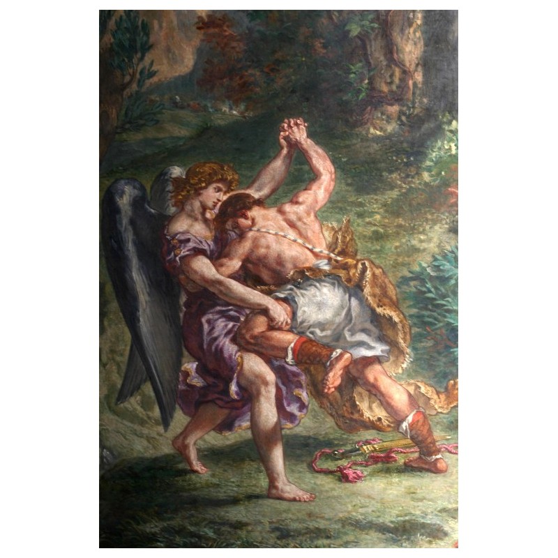 800x800 Jacob Wrestling With The Angel 1861 By Delacroix - Jacob Wrestling With The Angel Painting