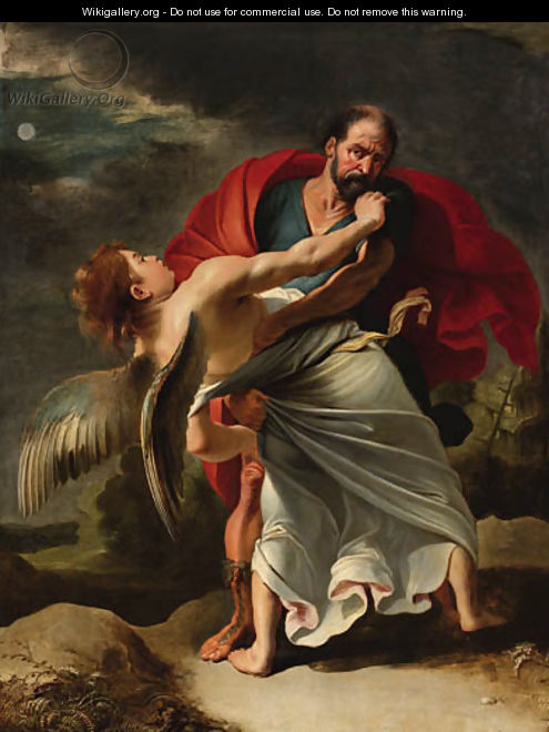 495x660 Jacob Wrestling With The Angel - Jacob Wrestling With The Angel Painting
