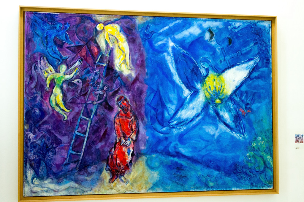1024x683 Jacob's Dream Marc Chagall 1960 1966 Table Shaped Diptych - Jacobs Dream Painting