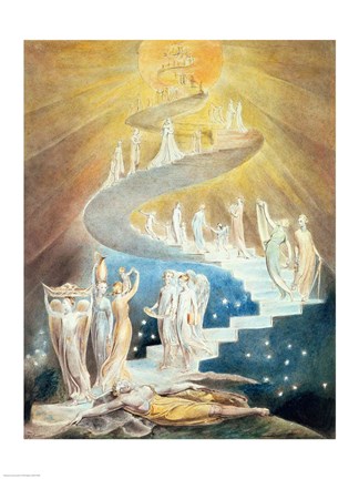 324x432 Jacob's Ladder Fine Art Print By William Blake - Jacobs Ladder Painting