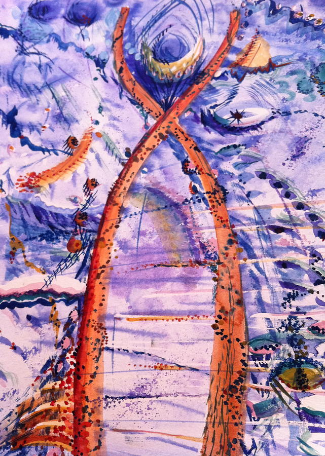 641x900 Jacob's Ladder Painting By Sandi Padilla - Jacobs Ladder Painting