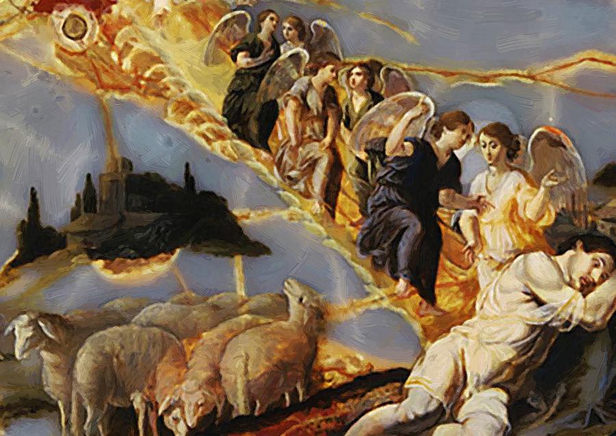 900x637 Jacob Ladder 1650 Painting By Stella Jacques - Jacobs Ladder Painting