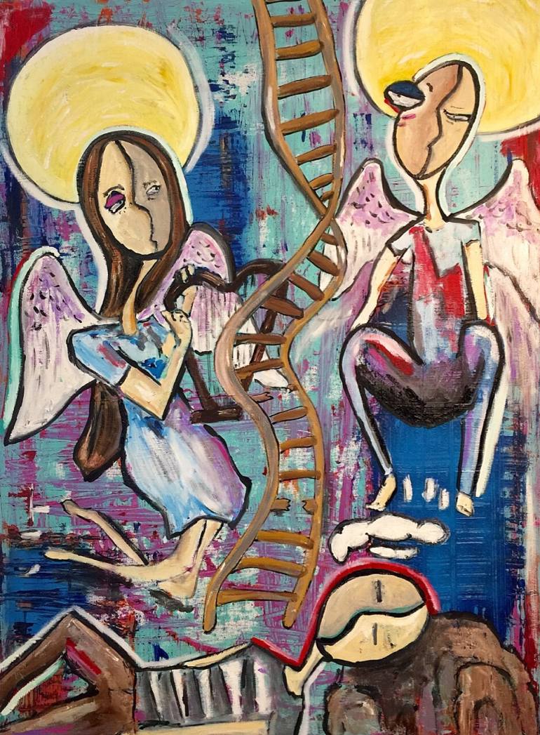 770x1047 Saatchi Art Jacob's Ladder Painting By Terry Tripp - Jacobs Ladder Painting