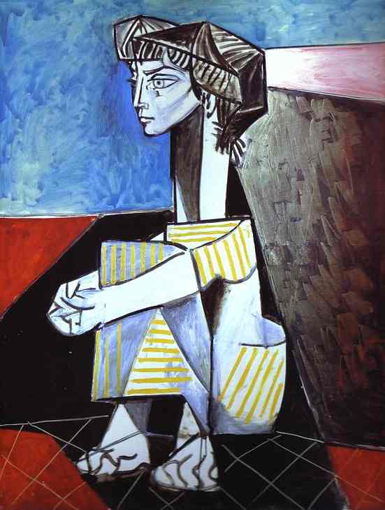 551x730 Pablo Picasso Jacqueline With Crossed Hands, 1954 - Jacqueline With Flowers Painting