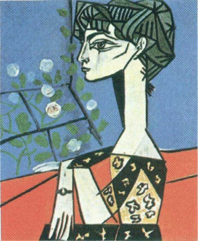 654x796 Jacqueline With Flowers 1954 By Pablo Picasso - Jacqueline With Flowers Painting