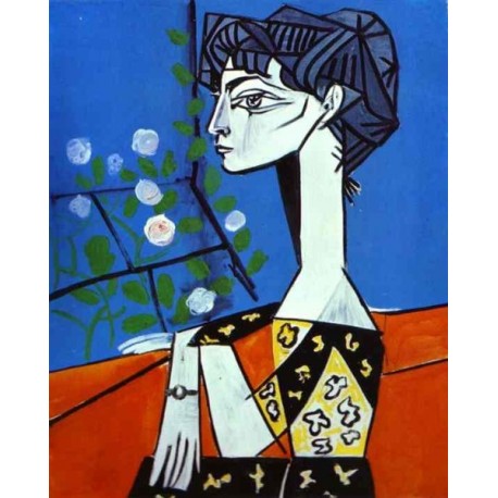458x458 Jacqueline With Flowers By Pablo Picasso Oil Painting Art Gallery - Jacqueline With Flowers Painting