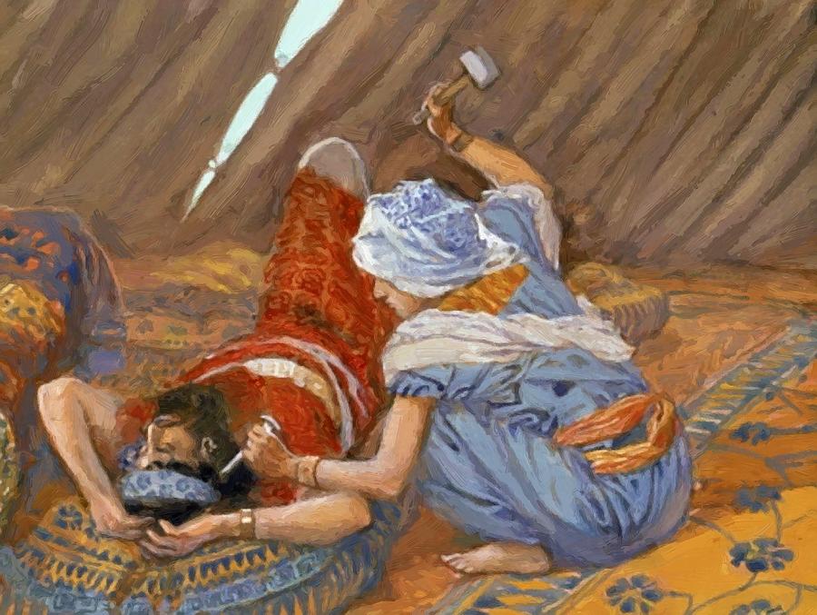 900x677 Jael Smote Sisera And Slew Him 1902 Painting By Tissot James - Jael Painting